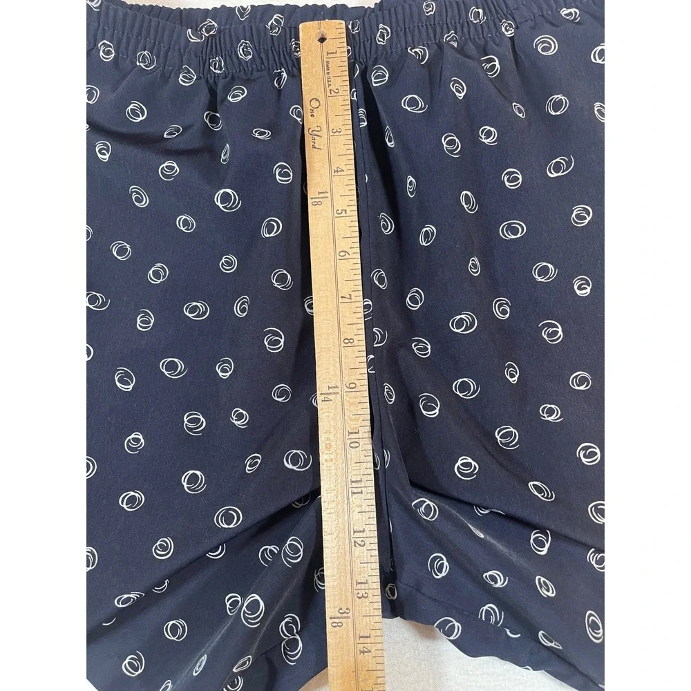 Susan Graver Style Navy Blue Swirl Print Shirt and Shorts Set Womens Medium